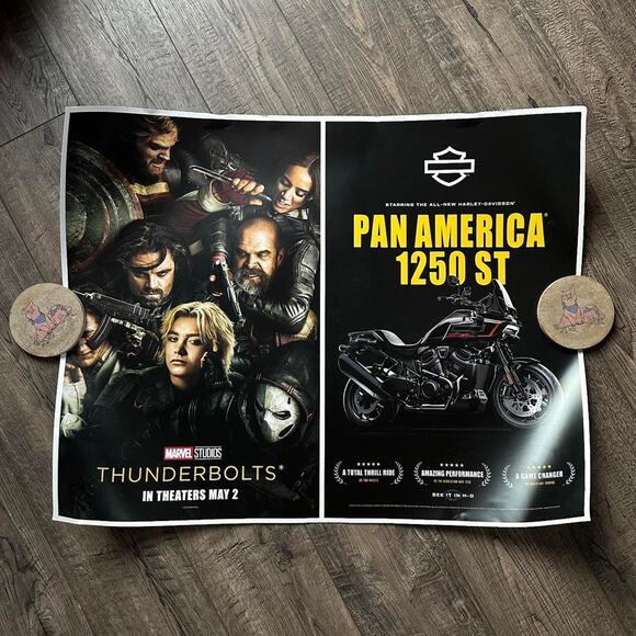 Marvel Thunderbolts Harley Davidson Movie Promo Poster Print - Picture 1 of 7